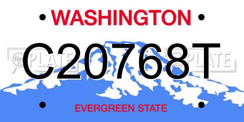 C20768T Washington License Plate