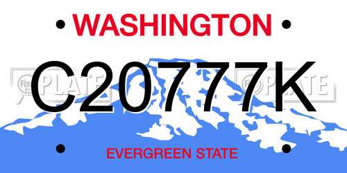 C20777K Washington License Plate