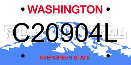 C20904L Washington License Plate