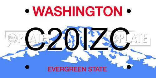 C20IZC Washington License Plate