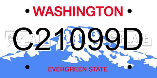 C21099D Washington License Plate