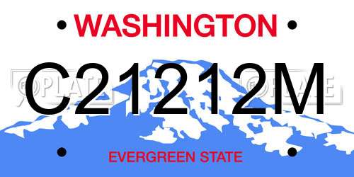 C21212M Washington License Plate
