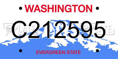 C212595 Washington License Plate