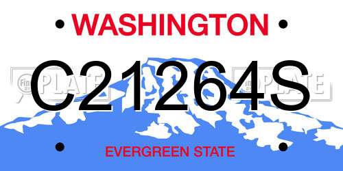 C21264S Washington License Plate