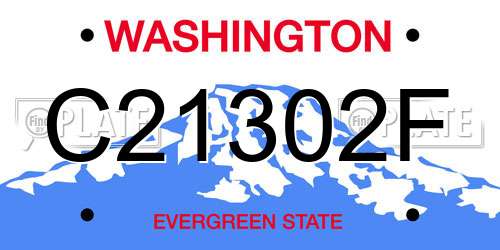 C21302F Washington License Plate