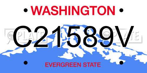 C21589V Washington License Plate
