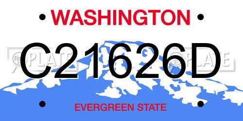 C21626D Washington License Plate