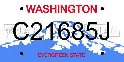 C21685J Washington License Plate