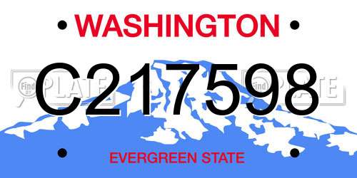 C217598 Washington License Plate