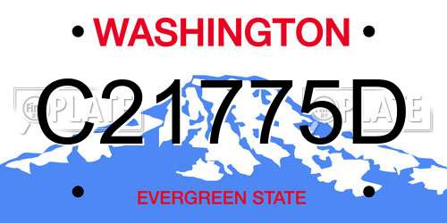 C21775D Washington License Plate