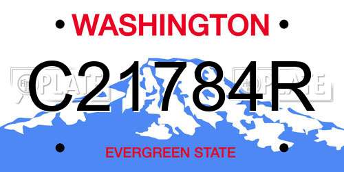 C21784R Washington License Plate