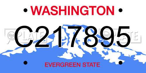 C217895 Washington License Plate