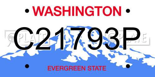 C21793P Washington License Plate