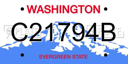 C21794B Washington License Plate