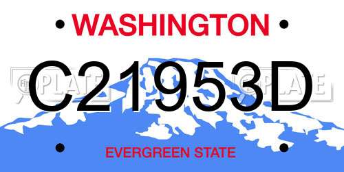 C21953D Washington License Plate