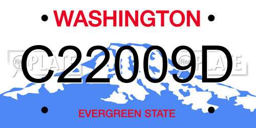 C22009D Washington License Plate