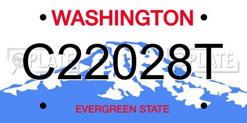 C22028T Washington License Plate