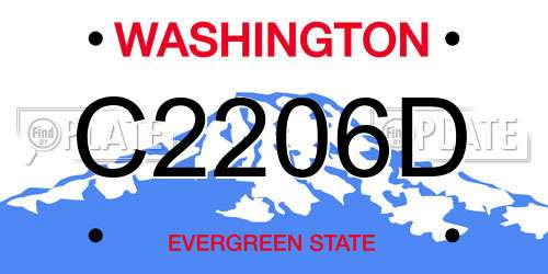 C2206D Washington License Plate