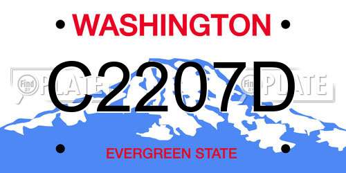 C2207D Washington License Plate