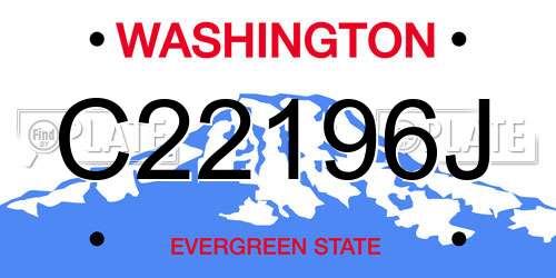 C22196J Washington License Plate