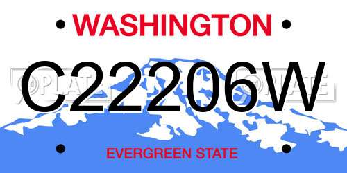 C22206W Washington License Plate