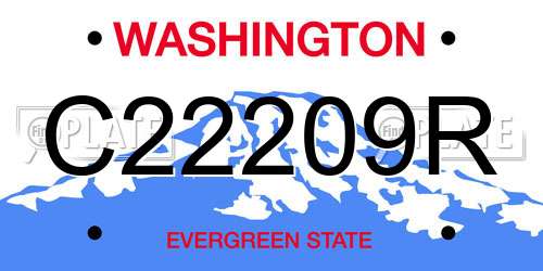 C22209R Washington License Plate