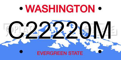C22220M Washington License Plate