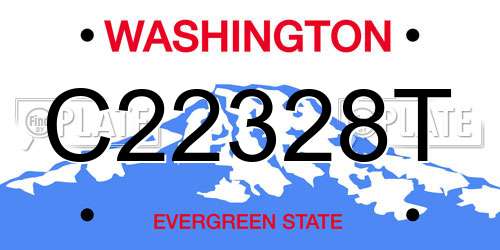 C22328T Washington License Plate