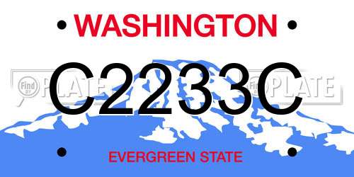 C2233C Washington License Plate