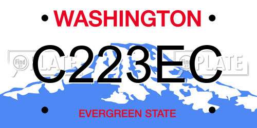 C223EC Washington License Plate
