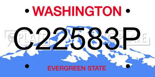 C22583P Washington License Plate