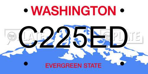 C225ED Washington License Plate
