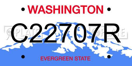 C22707R Washington License Plate