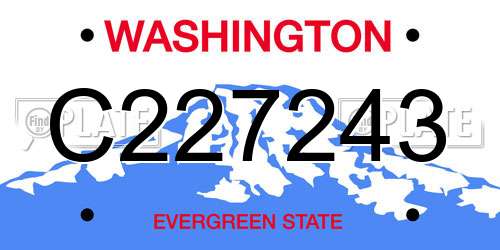 C227243 Washington License Plate