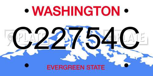 C22754C Washington License Plate