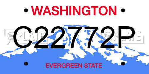 C22772P Washington License Plate