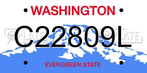 C22809L Washington License Plate