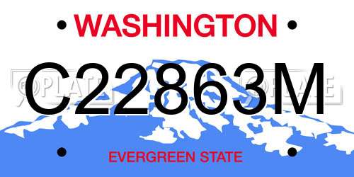 C22863M Washington License Plate