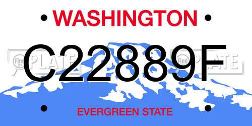 C22889F Washington License Plate