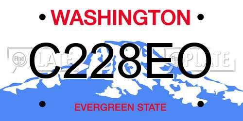 C228EO Washington License Plate