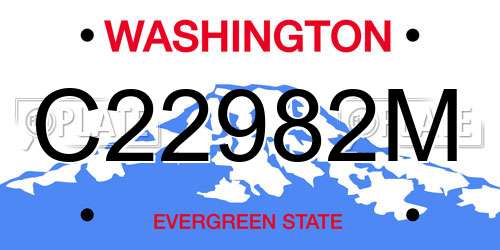 C22982M Washington License Plate