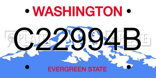 C22994B Washington License Plate