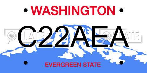 C22AEA Washington License Plate