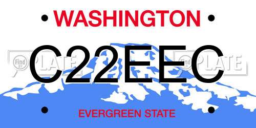 C22EEC Washington License Plate