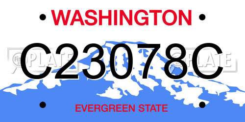 C23078C Washington License Plate