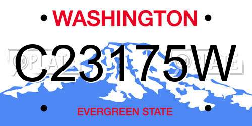 C23175W Washington License Plate