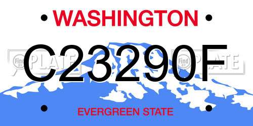 C23290F Washington License Plate