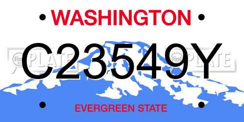 C23549Y Washington License Plate