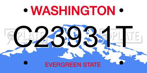 C23931T Washington License Plate