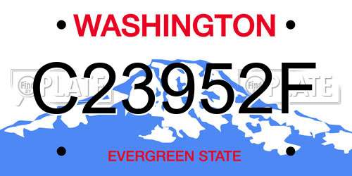 C23952F Washington License Plate